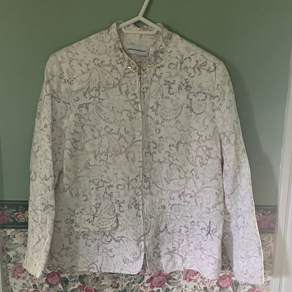 Alfred Dunner Cream Floral Women's Blazer